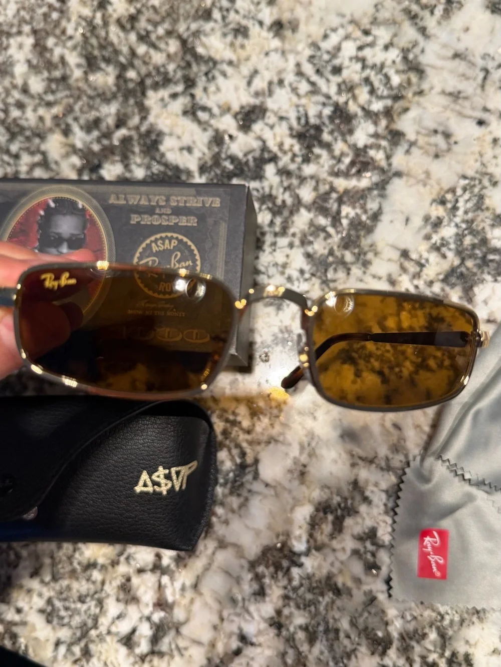 Ray-Ban Black and Gold Sunglasses Case - ASAP Rocky Edition